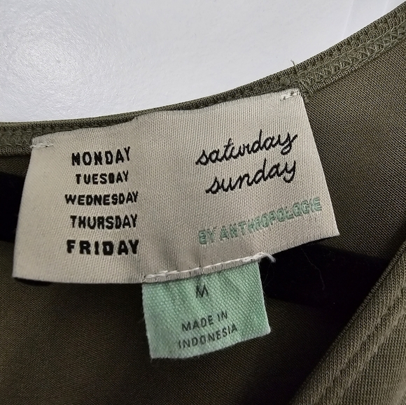 Saturday Sunday Olive Green Jumpsuit by Athropologie sz medium - Picture 2 of 6